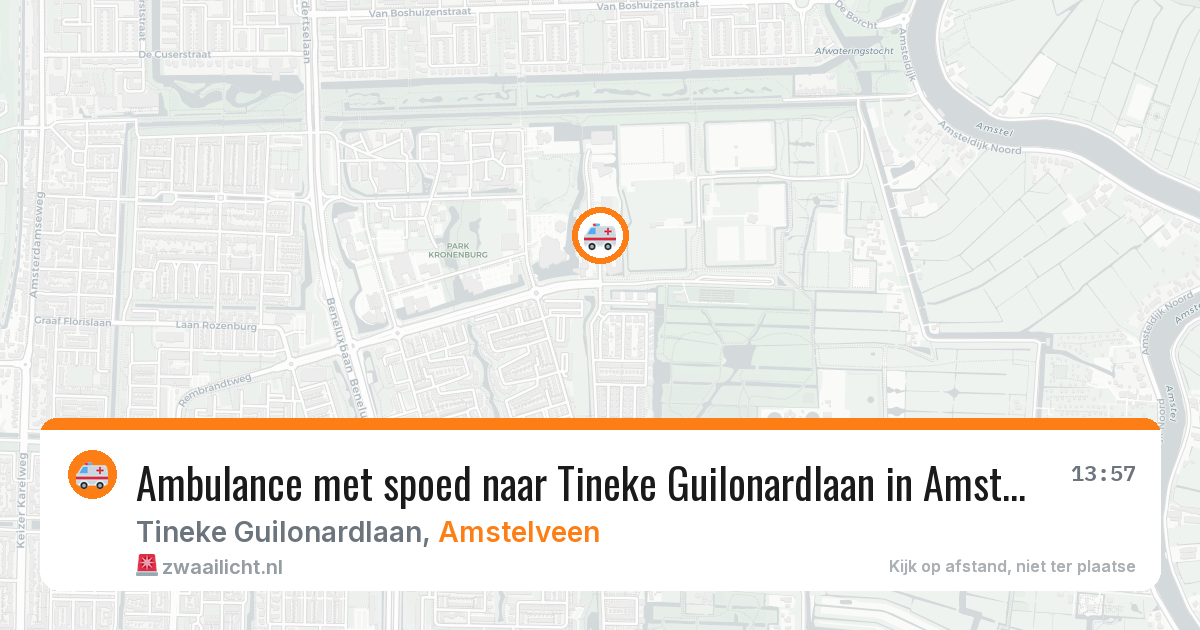 Ambulance met spoed naar Tineke Guilonardlaan in Amstelveen — 24 mei 2026