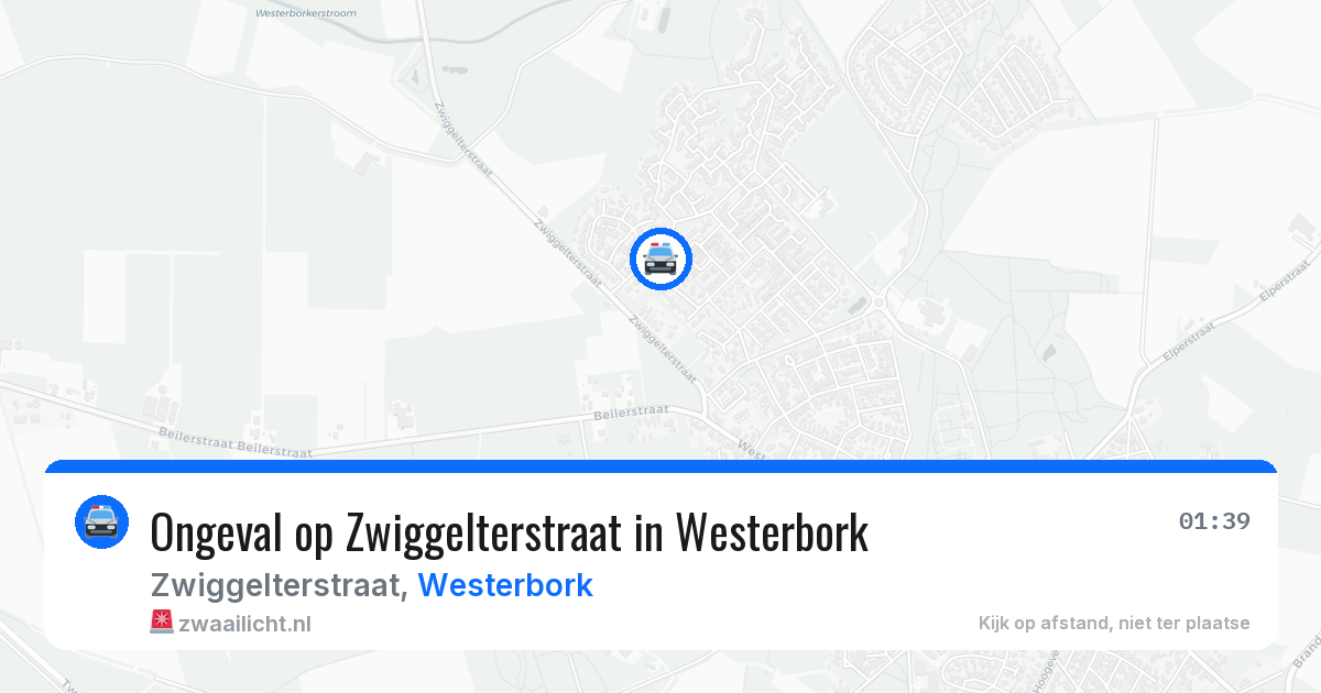 Ongeval op Zwiggelterstraat in Westerbork — 4 jul 2026
