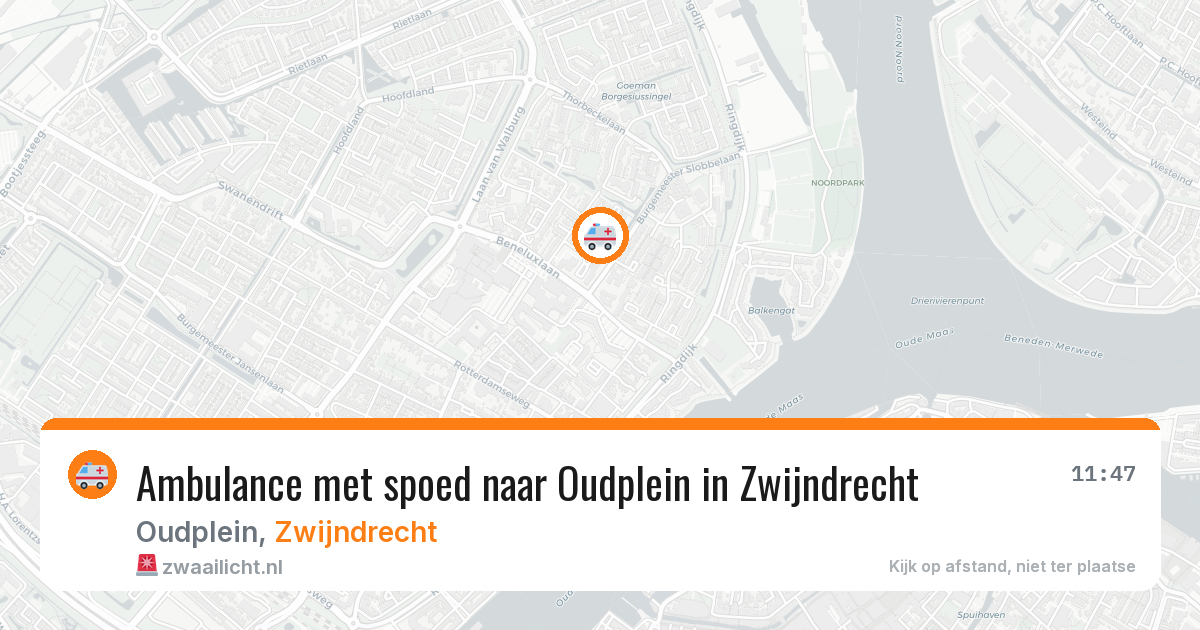Ambulance met spoed naar Oudplein in Zwijndrecht — 29 mrt 2026