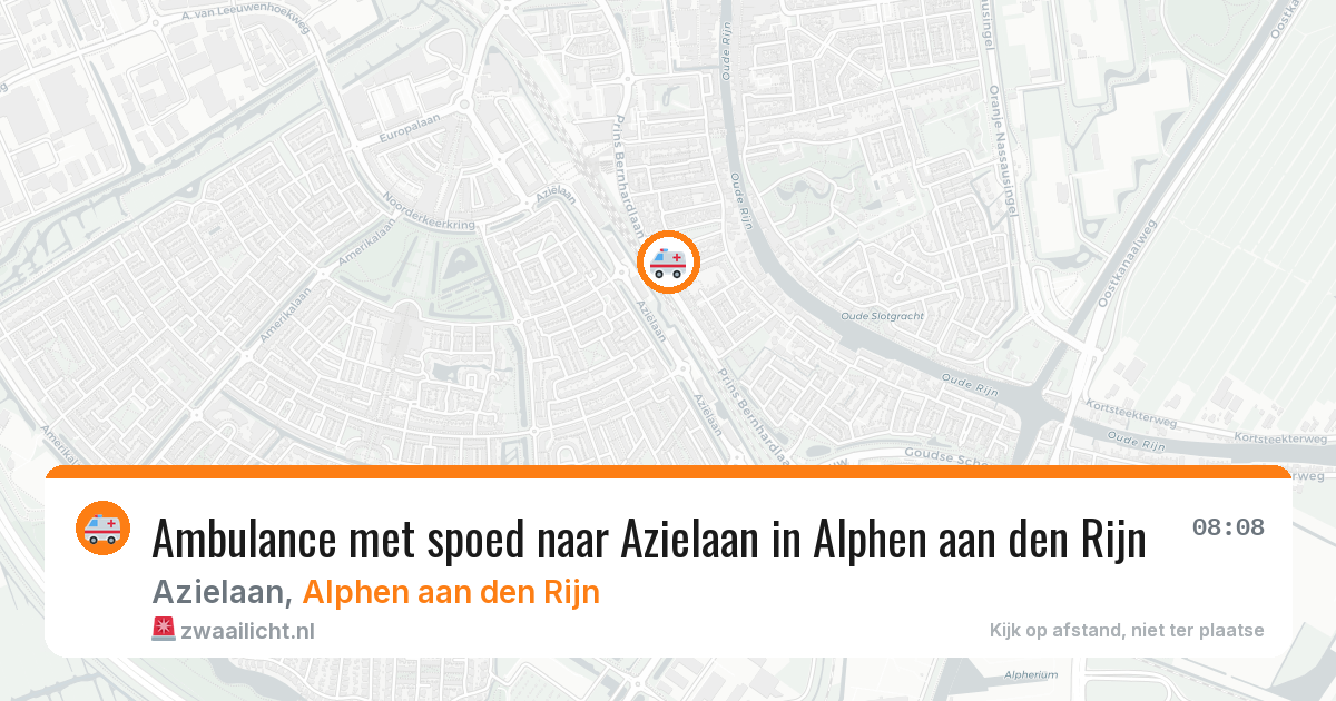 Ambulance met spoed naar Azielaan in Alphen aan den Rijn — 11 aug 2026