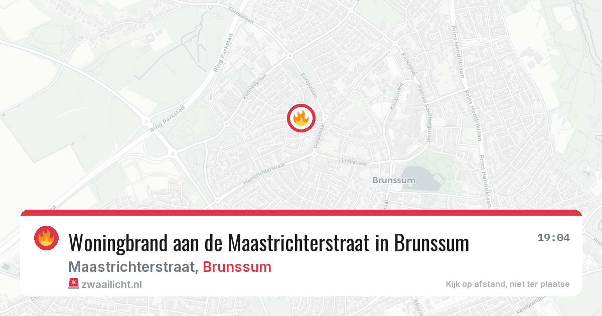 Woningbrand aan de Maastrichterstraat in Brunssum — 19 mrt 2026