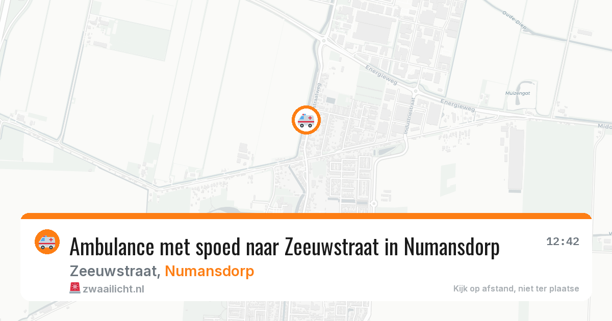 Ambulance met spoed naar Zeeuwstraat in Numansdorp — 13 jul 2026