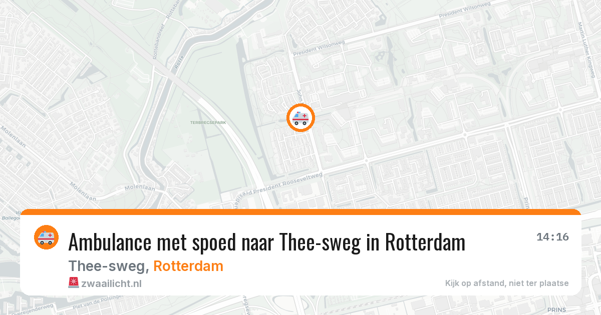Ambulance met spoed naar Thee-sweg in Rotterdam — 5 mei 2026