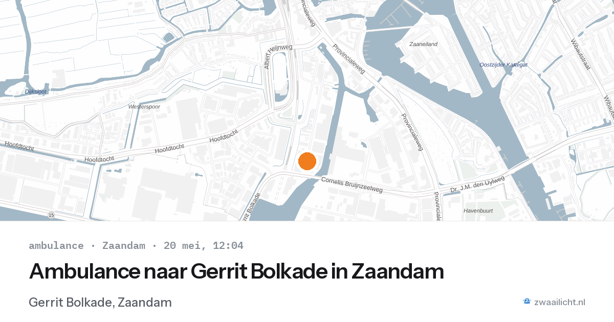 Ambulance naar Gerrit Bolkade in Zaandam — 20 mei 2026