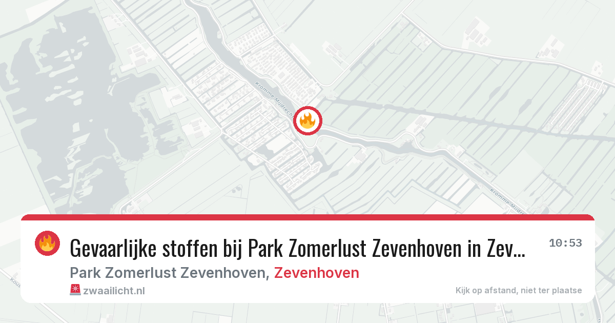 Gevaarlijke stoffen bij Park Zomerlust Zevenhoven in Zevenhoven — 12 apr 2026