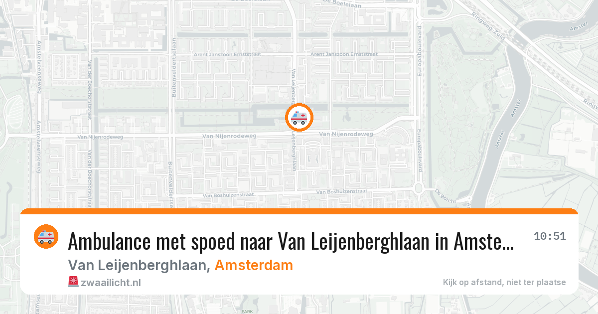 Ambulance met spoed naar Van Leijenberghlaan in Amsterdam — 19 jun 2026
