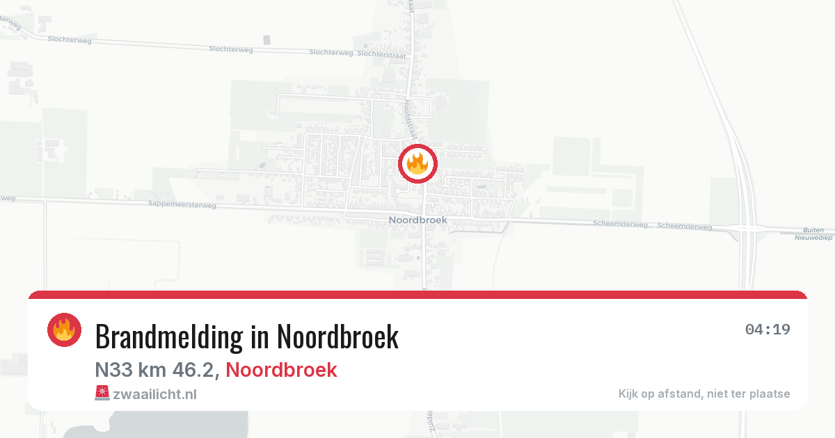 Brandmelding in Noordbroek — 25 mrt 2026