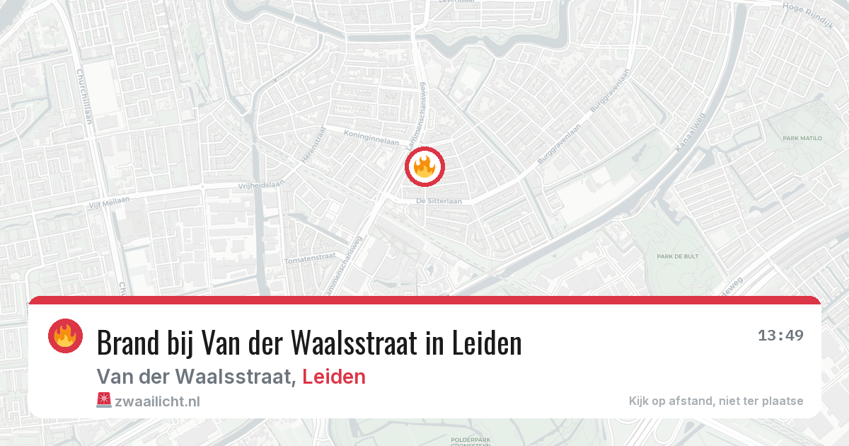 Brand bij Van der Waalsstraat in Leiden — 6 mei 2026