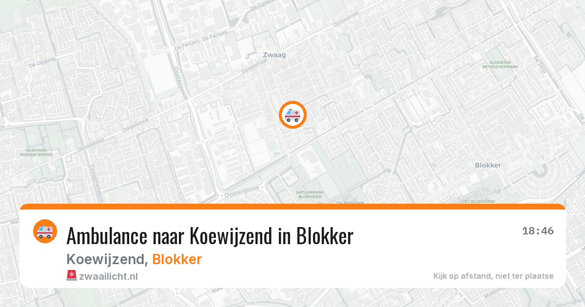 Ambulance naar Koewijzend in Blokker — 7 aug 2026