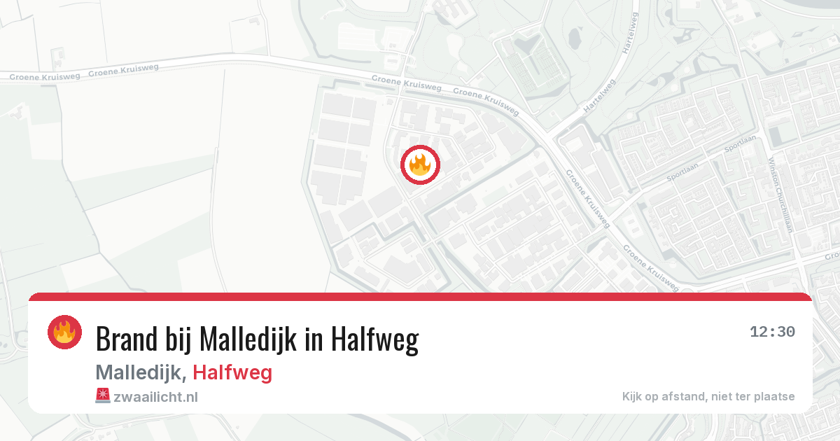 Brand bij Malledijk in Halfweg — 11 mei 2026