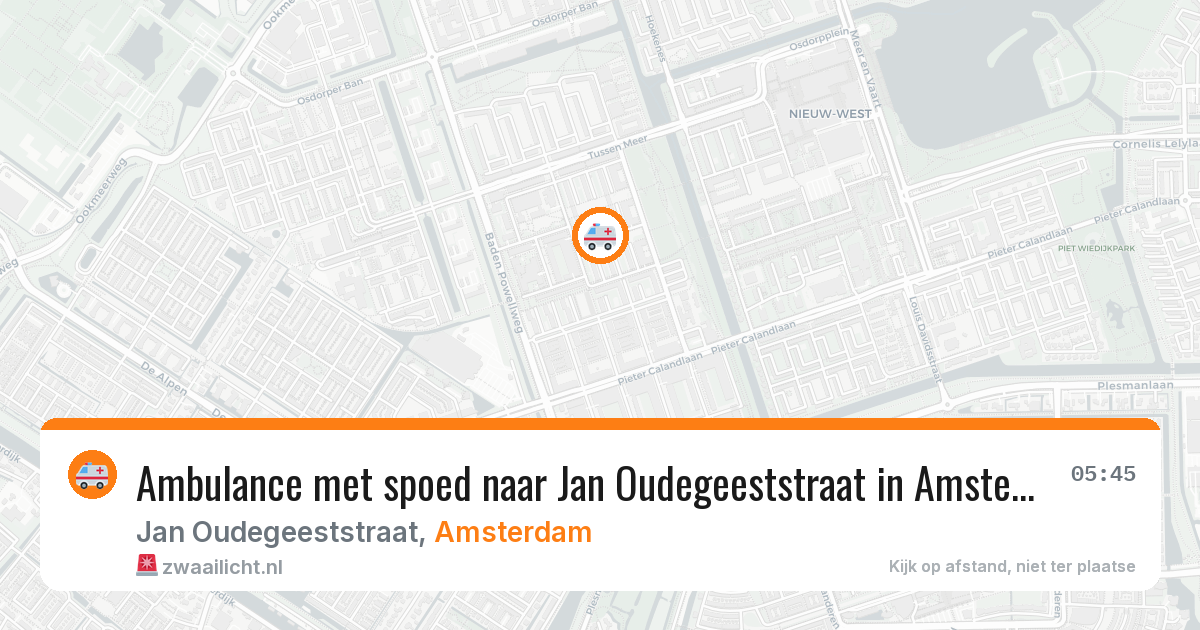 Ambulance met spoed naar Jan Oudegeeststraat in Amsterdam — 4 apr 2026