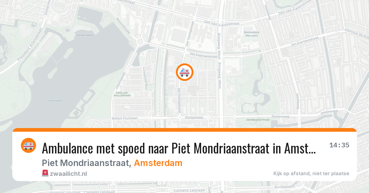 Ambulance met spoed naar Piet Mondriaanstraat in Amsterdam — 29 mei 2026