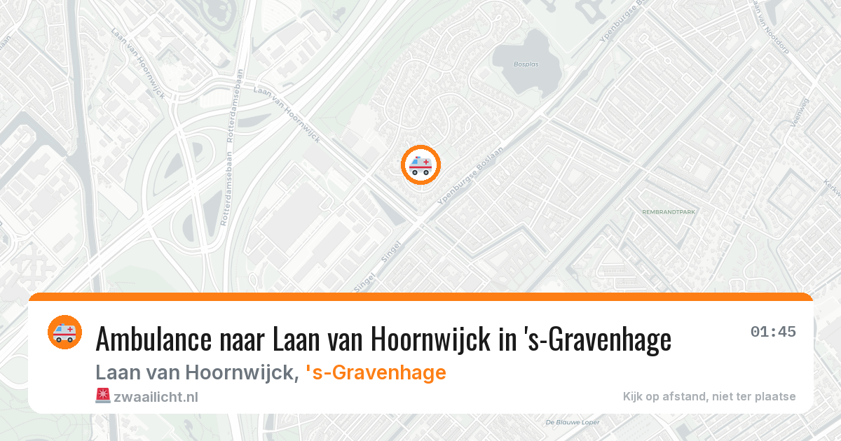 Ambulance naar Laan van Hoornwijck in 's-Gravenhage — 8 aug 2026
