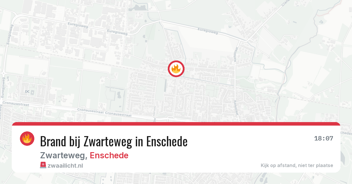 Brand bij Zwarteweg in Enschede — 10 aug 2026