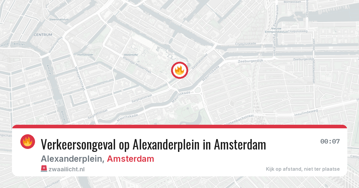 Verkeersongeval op Alexanderplein in Amsterdam — 31 jul 2026