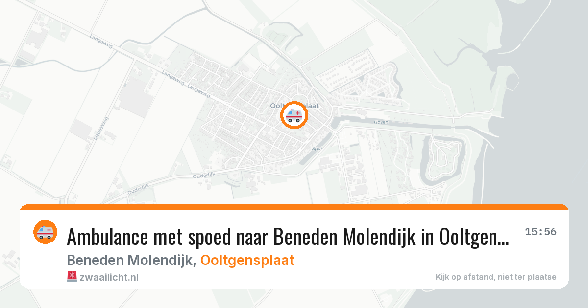 Ambulance met spoed naar Beneden Molendijk in Ooltgensplaat — 22 jun 2026