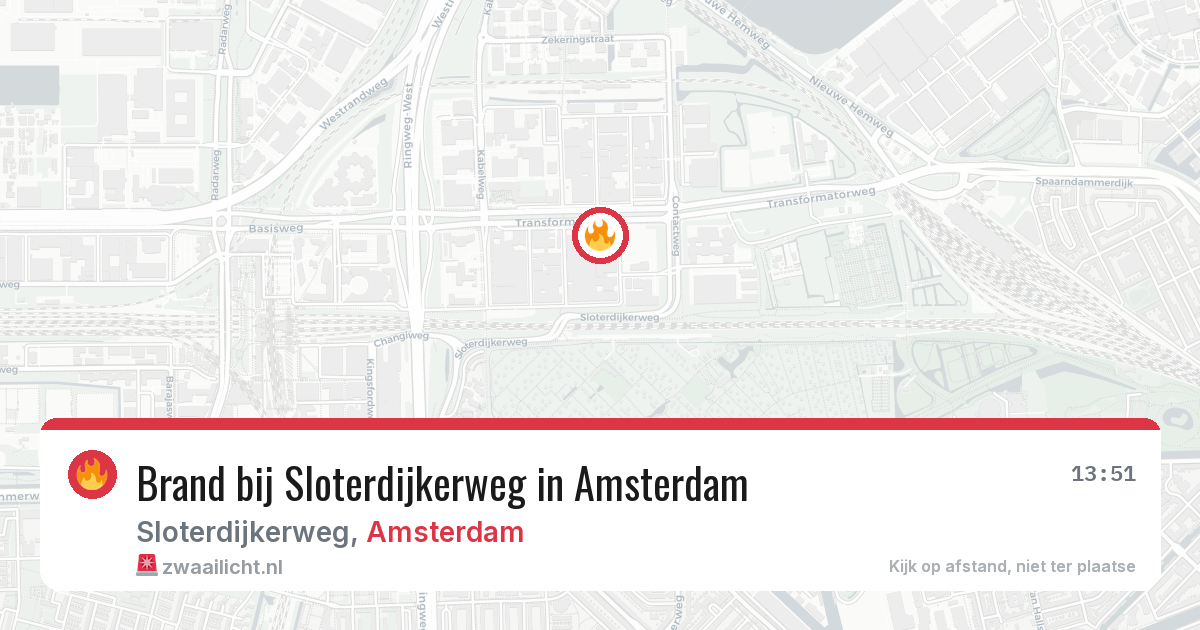 Brand bij Sloterdijkerweg in Amsterdam — 31 jul 2026
