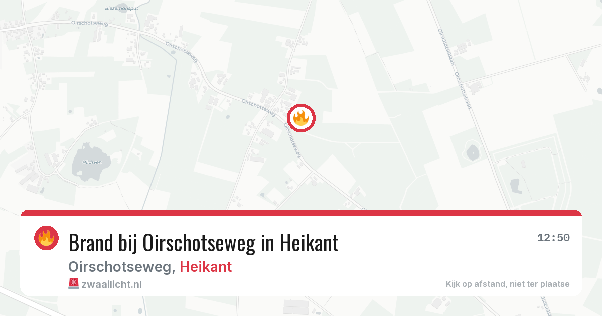 Brand bij Oirschotseweg in Heikant — 12 jul 2026
