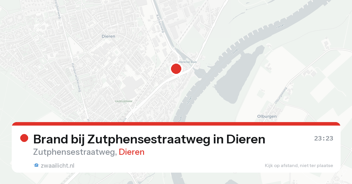 Brand bij Zutphensestraatweg in Dieren — 15 aug 2026