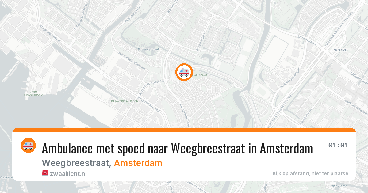 Ambulance met spoed naar Weegbreestraat in Amsterdam — 16 mei 2026