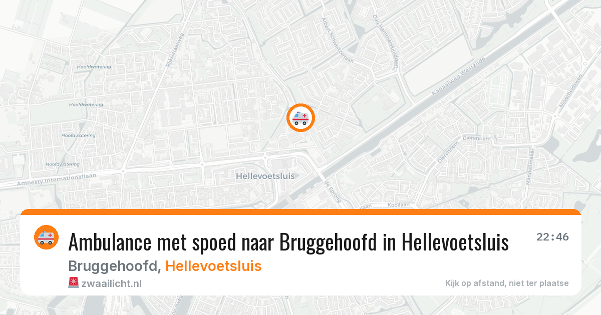 Ambulance met spoed naar Bruggehoofd in Hellevoetsluis — 23 jun 2026
