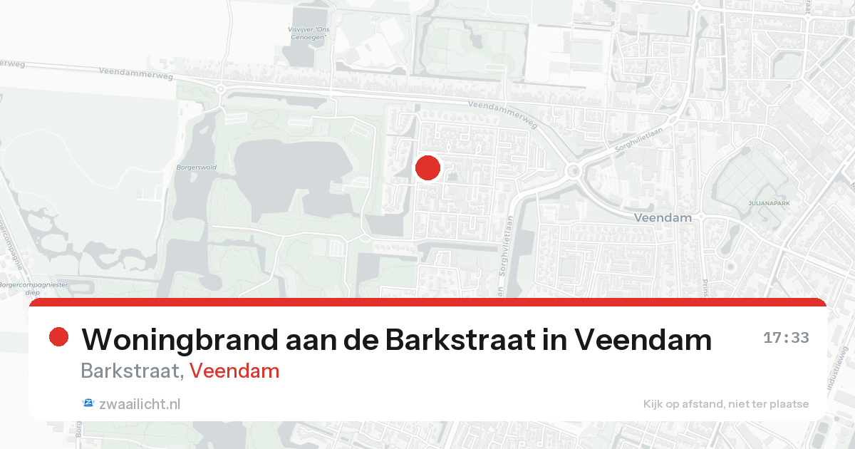 Woningbrand aan de Barkstraat in Veendam — 31 jan 2026