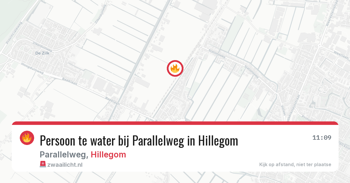 Persoon te water bij Parallelweg in Hillegom — 26 mrt 2026