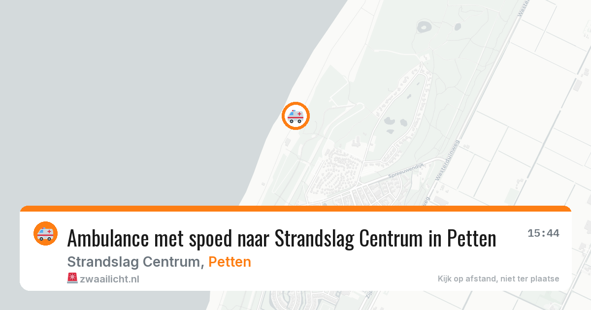 Ambulance met spoed naar Strandslag Centrum in Petten — 4 aug 2026