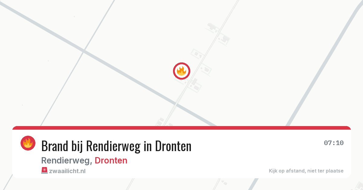 Brand bij Rendierweg in Dronten — 14 aug 2026