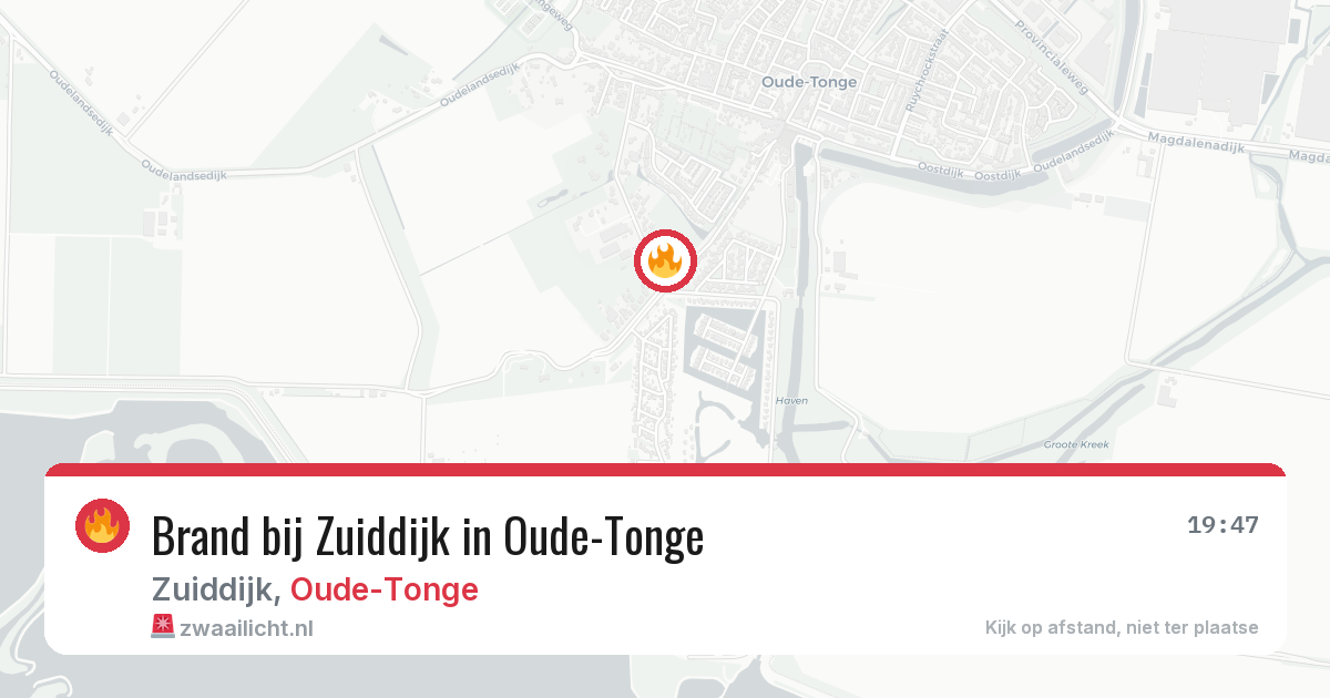Brand bij Zuiddijk in Oude-Tonge — 21 mei 2026