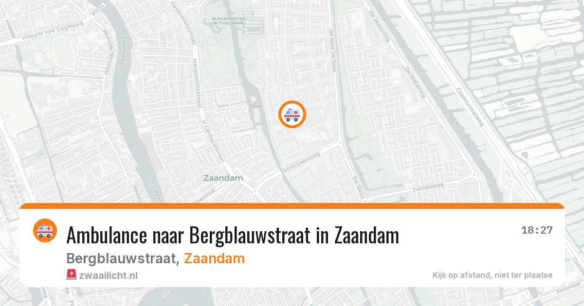 Ambulance naar Bergblauwstraat in Zaandam — 8 jun 2026