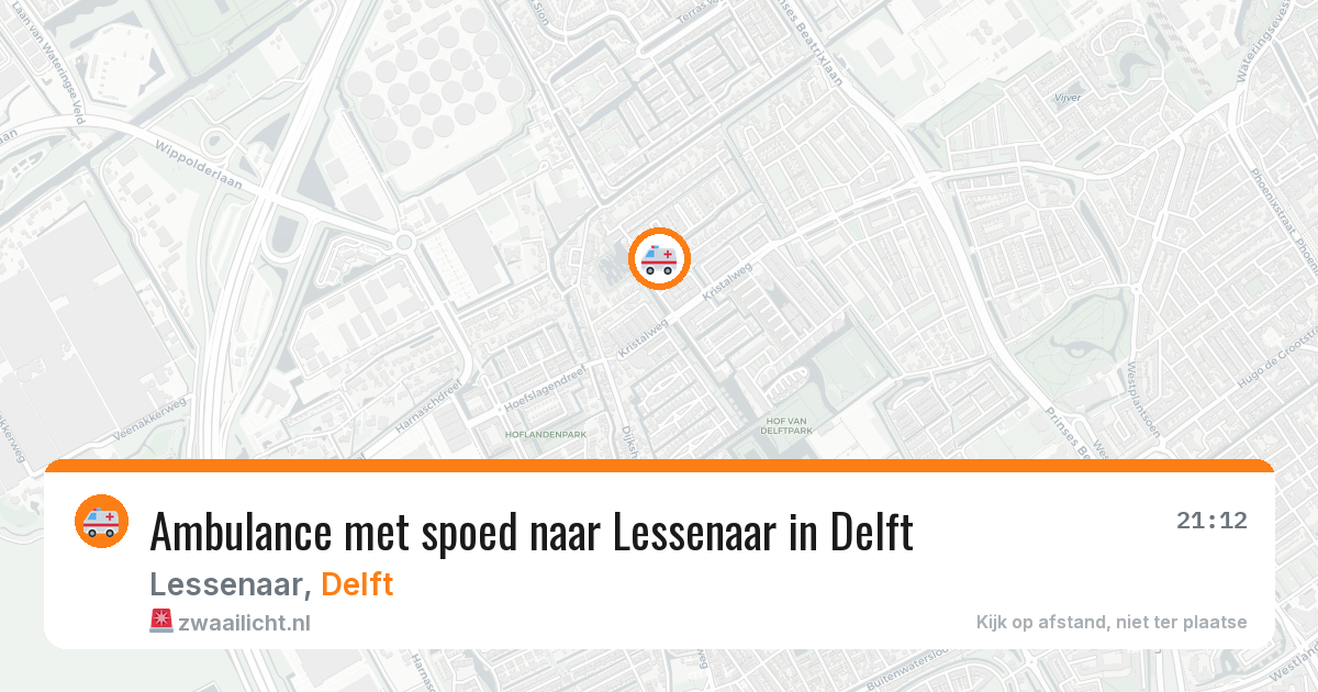 Ambulance met spoed naar Lessenaar in Delft — 5 jun 2026