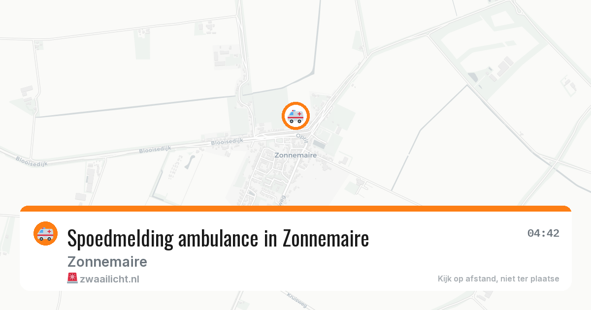 Spoedmelding ambulance in Zonnemaire — 1 aug 2026