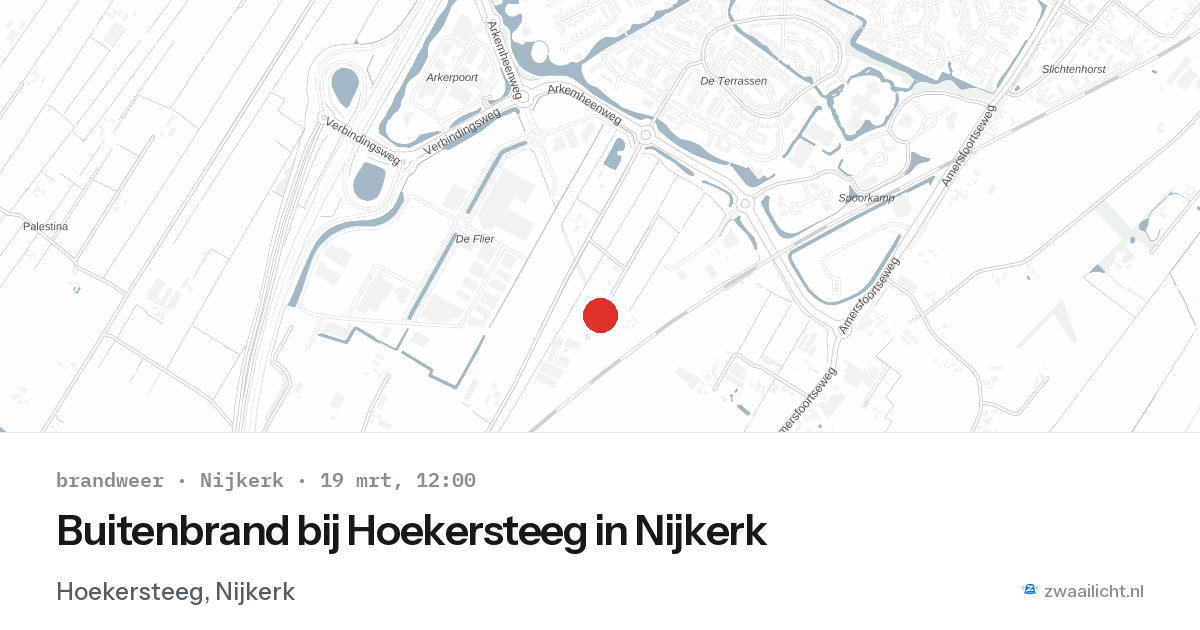 Buitenbrand bij Hoekersteeg in Nijkerk — 19 mrt 2026