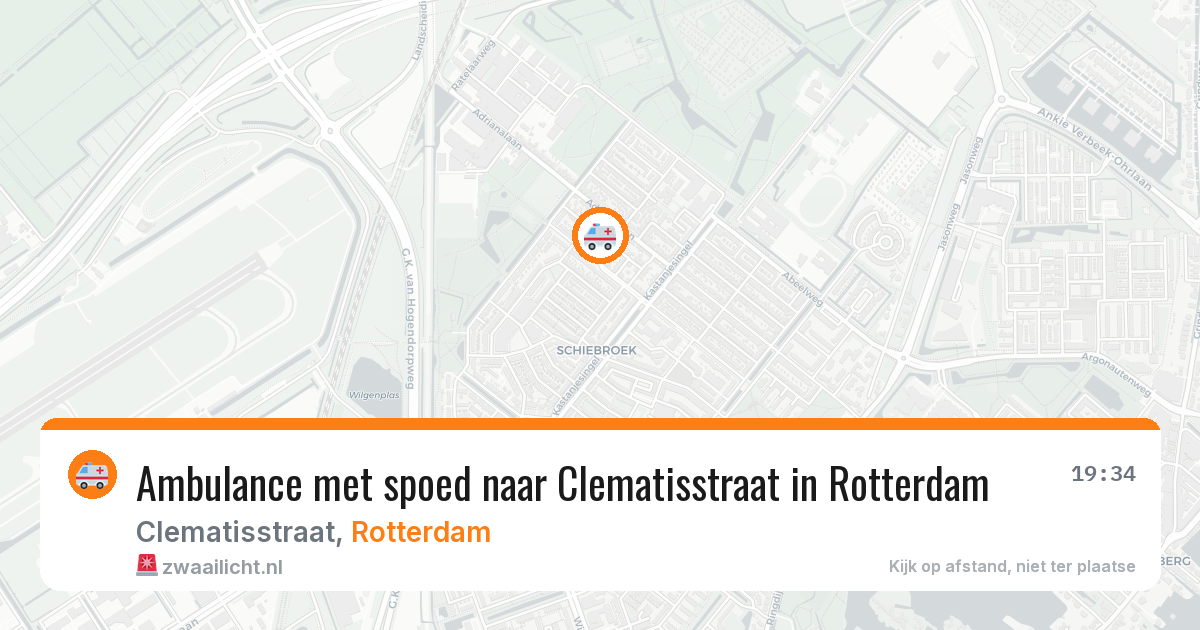 Ambulance met spoed naar Clematisstraat in Rotterdam — 20 mei 2026
