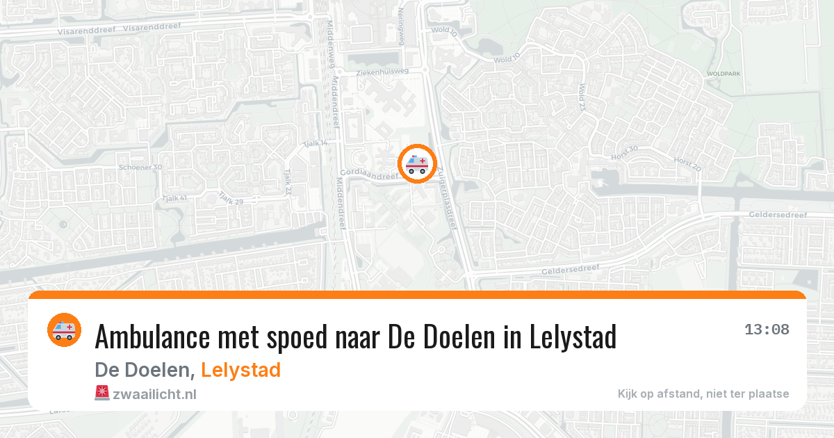 Ambulance met spoed naar De Doelen in Lelystad — 21 mei 2026