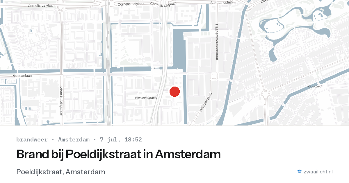Brand bij Poeldijkstraat in Amsterdam — 7 jul 2026