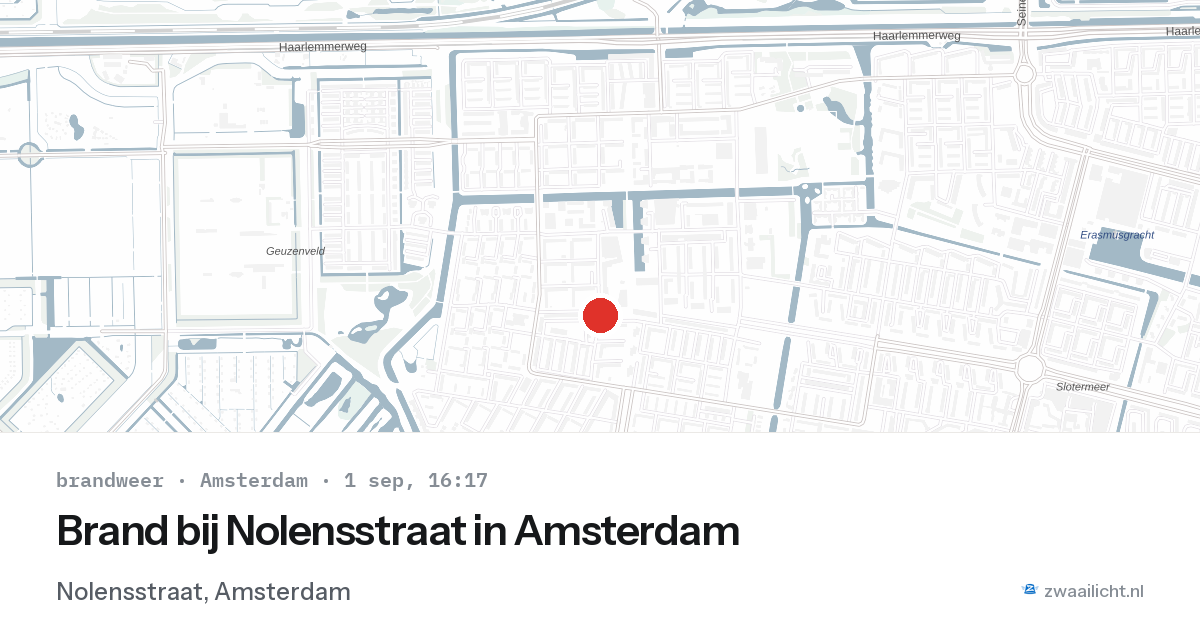 Brand bij Nolensstraat in Amsterdam — 1 sep 2026