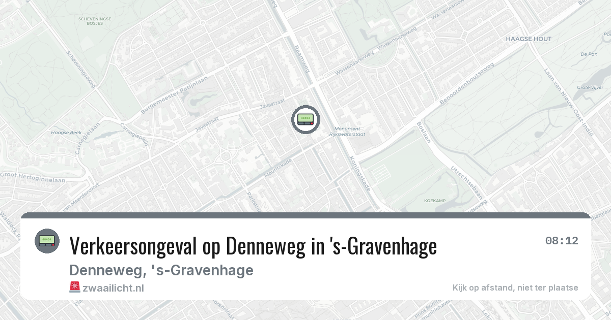 Verkeersongeval op Denneweg in 's-Gravenhage — 9 mrt 2026