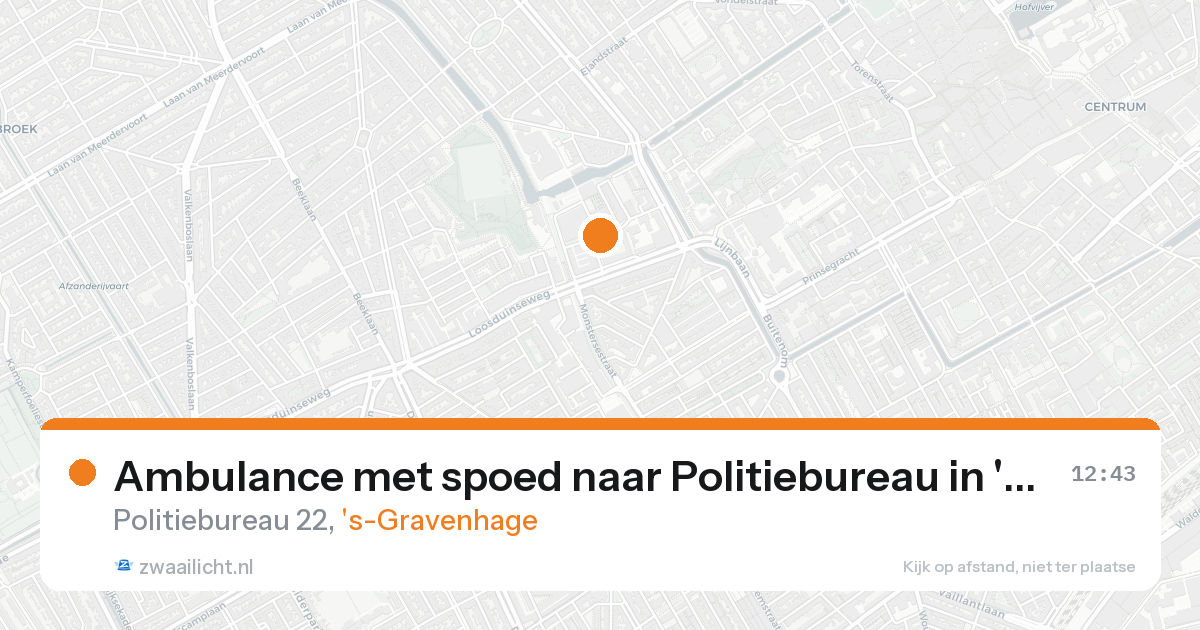 Ambulance met spoed naar Politiebureau in 's-Gravenhage — 23 aug 2026