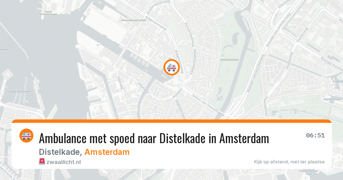 Ambulance met spoed naar Distelkade in Amsterdam — 4 jun 2026
