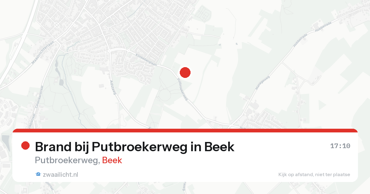 Brand bij Putbroekerweg in Beek — 20 aug 2026