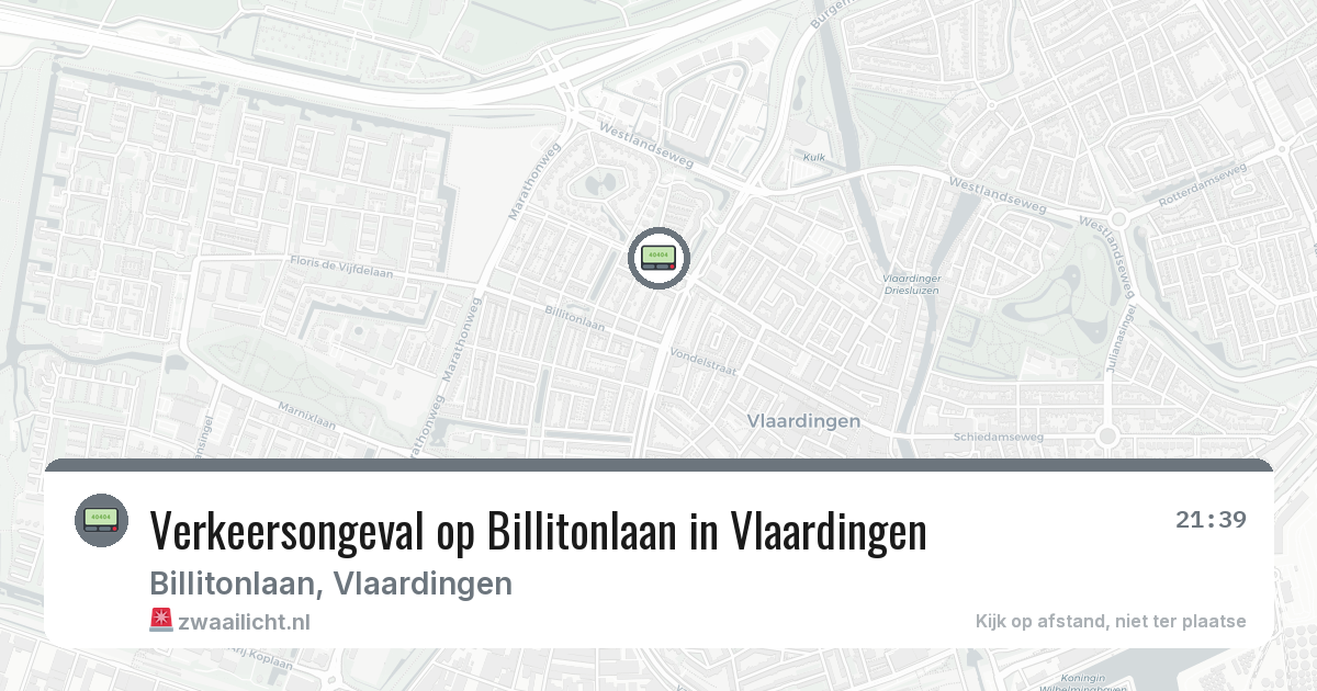 Verkeersongeval op Billitonlaan in Vlaardingen — 12 feb 2026