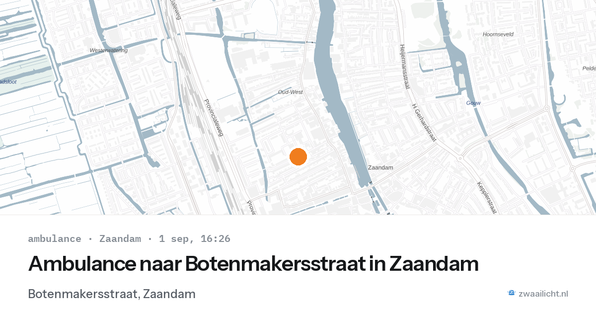 Ambulance naar Botenmakersstraat in Zaandam — 1 sep 2026
