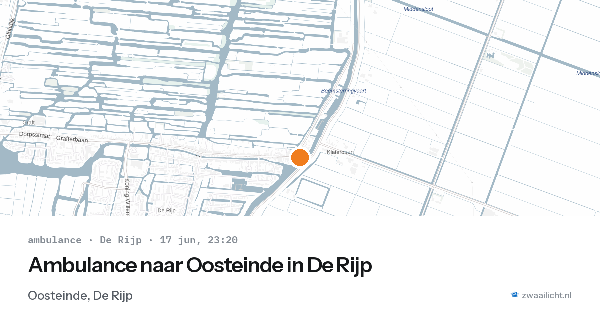 Ambulance naar Oosteinde in De Rijp — 17 jun 2026