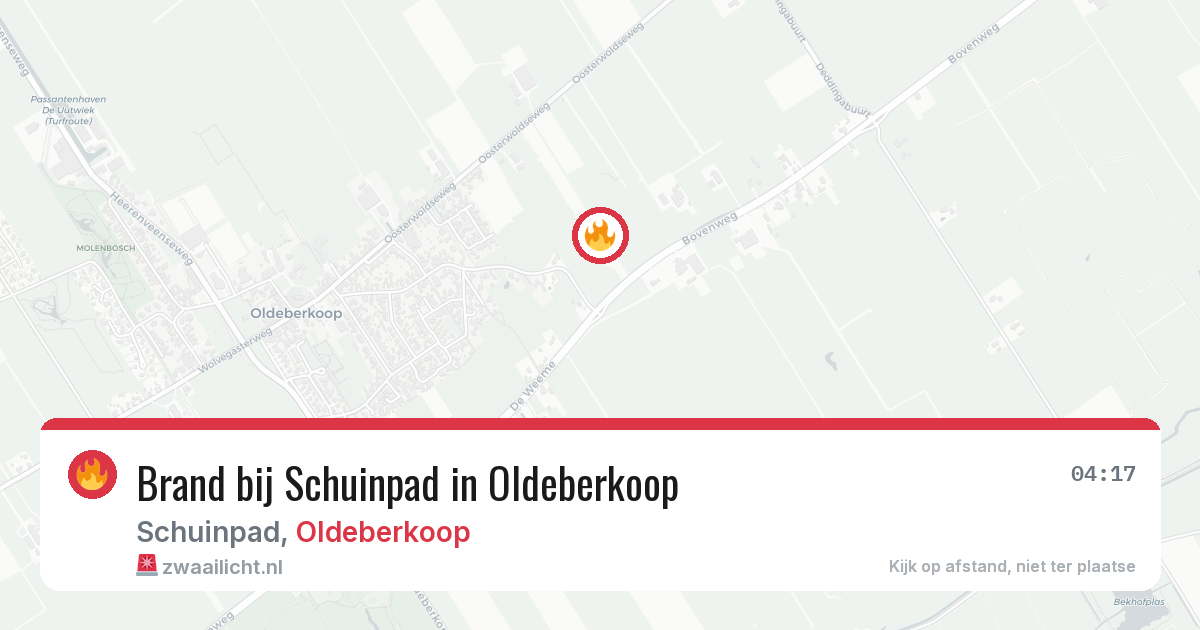 Brand bij Schuinpad in Oldeberkoop — 11 jun 2026