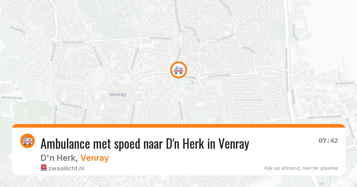 Ambulance met spoed naar D'n Herk in Venray — 3 aug 2026