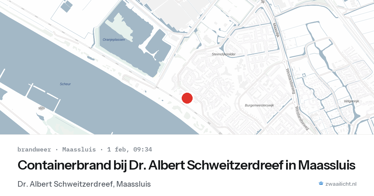 Containerbrand bij Dr. Albert Schweitzerdreef in Maassluis — 1 feb 2026