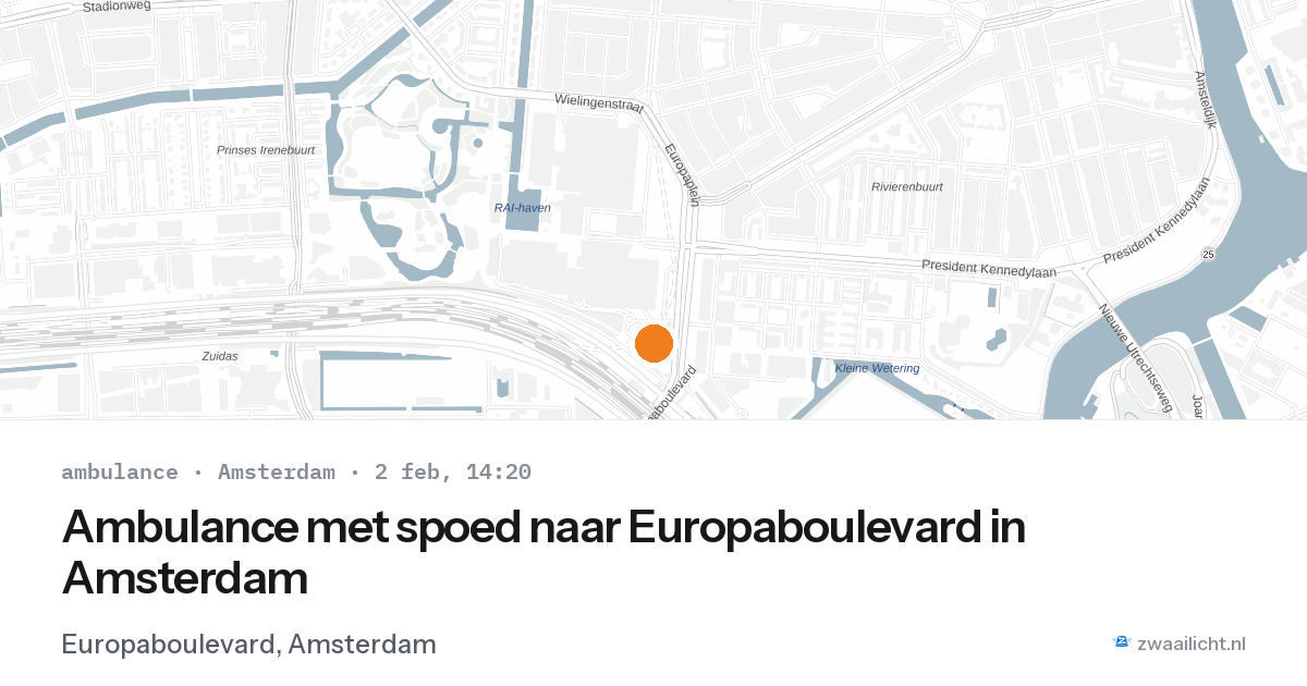 Ambulance met spoed naar Europaboulevard in Amsterdam — 2 feb 2026
