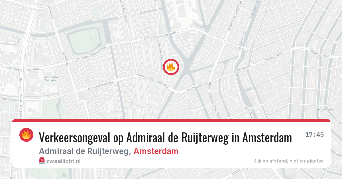 Verkeersongeval op Admiraal de Ruijterweg in Amsterdam — 12 apr 2026